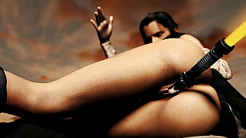 Star wars chick fills ass and pussy