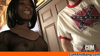 Black girl sucks many white cocks in redneck group 28