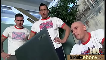 Ebony gets group cumshots 30