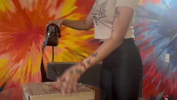 Hot latina fucks white pizza delivery guy