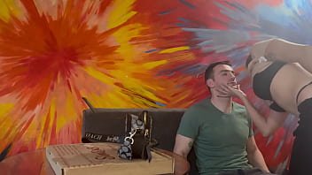 Hot latina fucks white pizza delivery guy