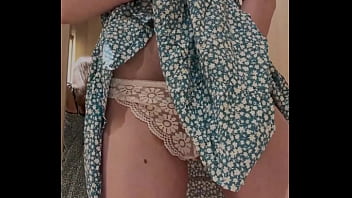 I got caught testing out a cute dress before purchasing it