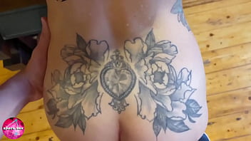 Fucked girlfriend doggystyle and cum on ass blowjob closeup