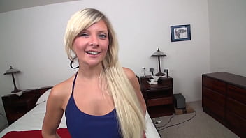 Alessandra noir cute 19 yo blonde pov blowjob and huge messy cum facial