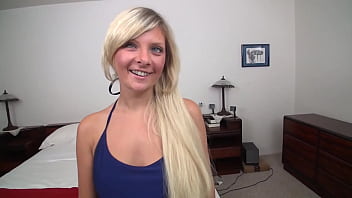 Alessandra noir cute 19 yo blonde pov blowjob and huge messy cum facial