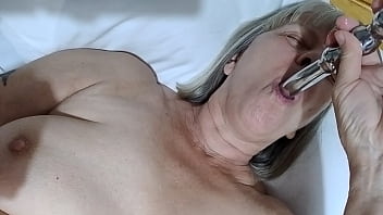 She pees on the dildo and sucks it clean She pees on the dildo and sucks it clean