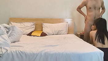 Standing doggystyle sex with hotel reception girl