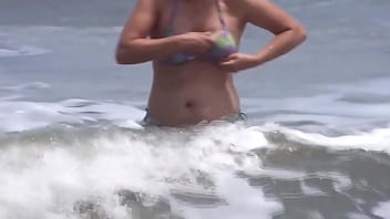 On the beach i enjoy six huge cumshots from my stepson full of milk great compilation