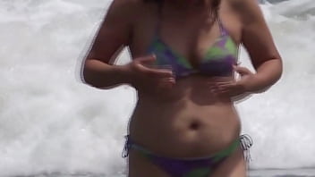 On the beach i enjoy six huge cumshots from my stepson full of milk great compilation