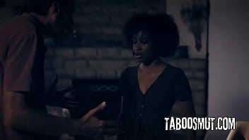 Black babe rides on a hard cock after the photo session