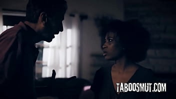 Black babe rides on a hard cock after the photo session