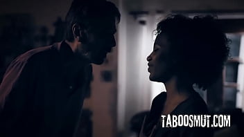 Black babe rides on a hard cock after the photo session