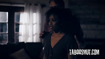 Black babe rides on a hard cock after the photo session