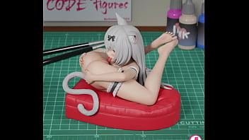 3d render turntable of neko autocunnlingus