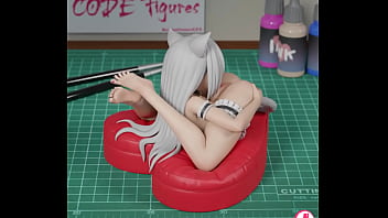 3d render turntable of neko autocunnlingus