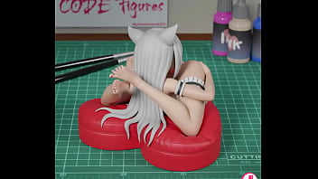 3d render turntable of neko autocunnlingus