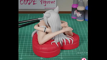 3d render turntable of neko autocunnlingus