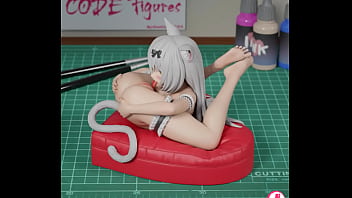 3d render turntable of neko autocunnlingus