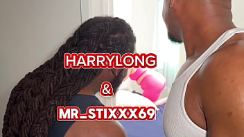 Big booty pawg gets her back blown out by two massive bbc