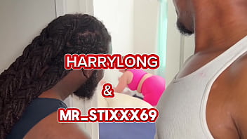 Big booty pawg gets her back blown out by two massive bbc