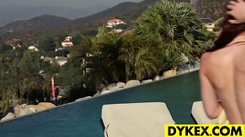 Outdoor lesbian sex with two hot gals