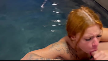 My stepfather couldn't resist the excitement and decided to eat me in the pool