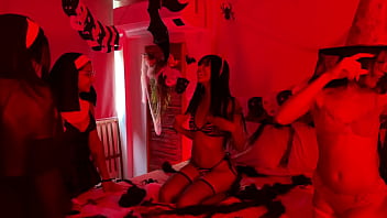 Quarteto lesbico no halloween