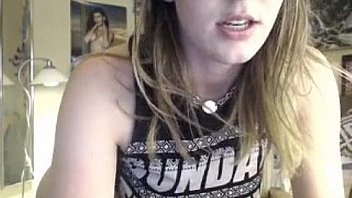 Busty girl with glasses showing her great body