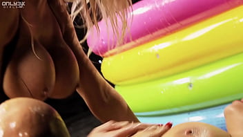 Cindy behr and jasmine black suck each others toes in a pool of jelly