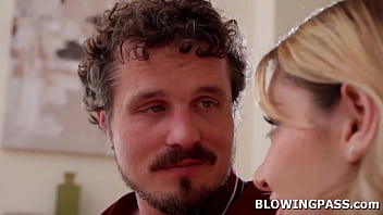 Teen demi hawks is practicing blowjob with her stepdads lets the guy lick and finger her pussy before she tries deepthroating his big cock