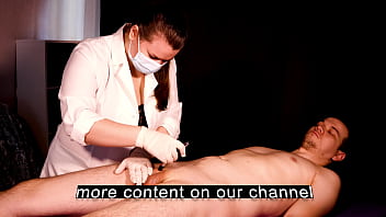 Busty nurse the patient to cum after shaving a member