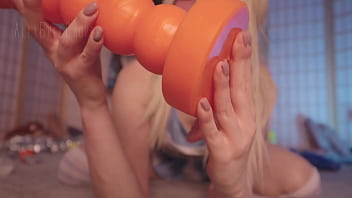 Cute cheerleader stuffing hankey's hotkinkyjo bulge balls in her ass