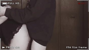 Wtf girl in skirt and fishnet stockings fucking and gets a creampie in the elevator