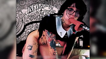 Wednesday addams passionately sucks and squirts