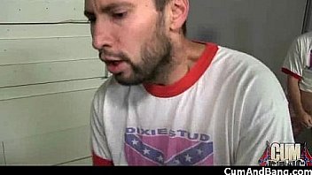 Deepthroat for group of white cocks 11