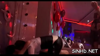 Lucky chaps receive wet pleasuring from horny darlings