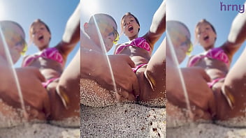 Sexy latina college girl fingered on the beach during spring break