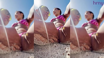 Sexy latina college girl fingered on the beach during spring break