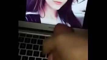 Tributed by huge dick spraying a lot of seed on her face