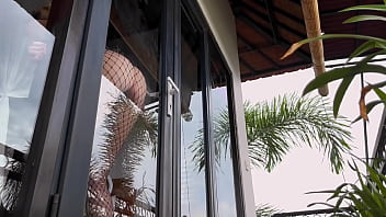 I recorded a hot babe in fishnets