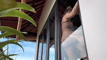 I recorded a hot babe in fishnets