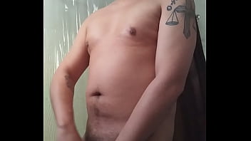 Stroking my cock in the bathtoom