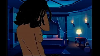 White man and ebony woman in porn animation 1