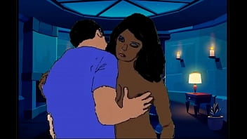 White man and ebony woman in porn animation 1