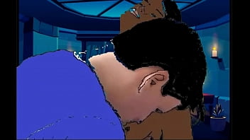 White man and ebony woman in porn animation 1