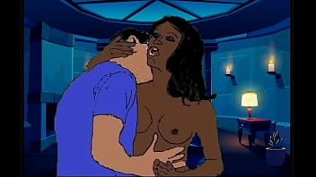 White man and ebony woman in porn animation 1