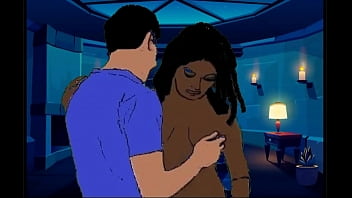 White man and ebony woman in porn animation 1