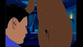 White man and ebony woman in porn animation 1