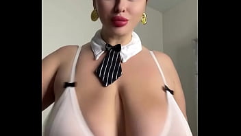 Milf wife with huge nipples of natural tits wants two cocks at once is she ready to do it