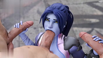 Widow maker from overwatch fucked by 2 guys Widow maker from overwatch fucked by 2 guys